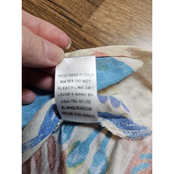 Entro Vibrant Floral Smocked Blouse Women's Size S Bohemian Colorful Party - Picture 11 of 11